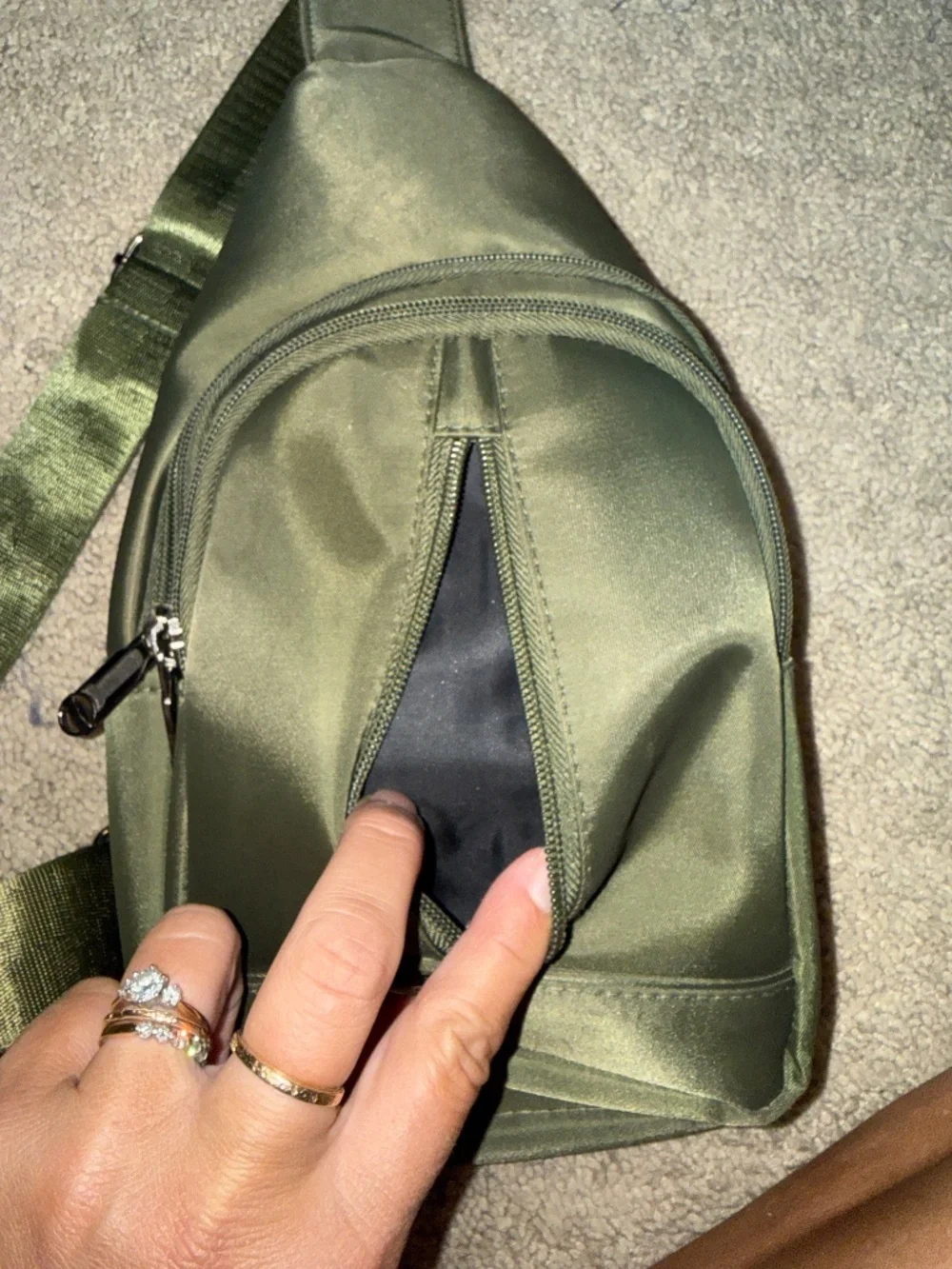 Westend Olive Green Crossbody Bag